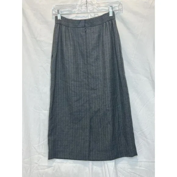 Doncaster VTG 90s‎ Long Gray Pinstripe Wool Skirt Suit sz 2 - Picture 6 of 6